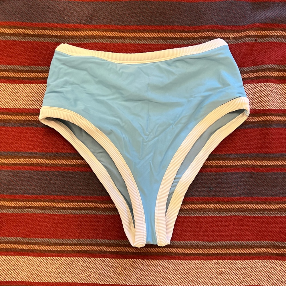 NWOT Aerie Retro High Waist High Cut Cheeky Swim Bottom Size S